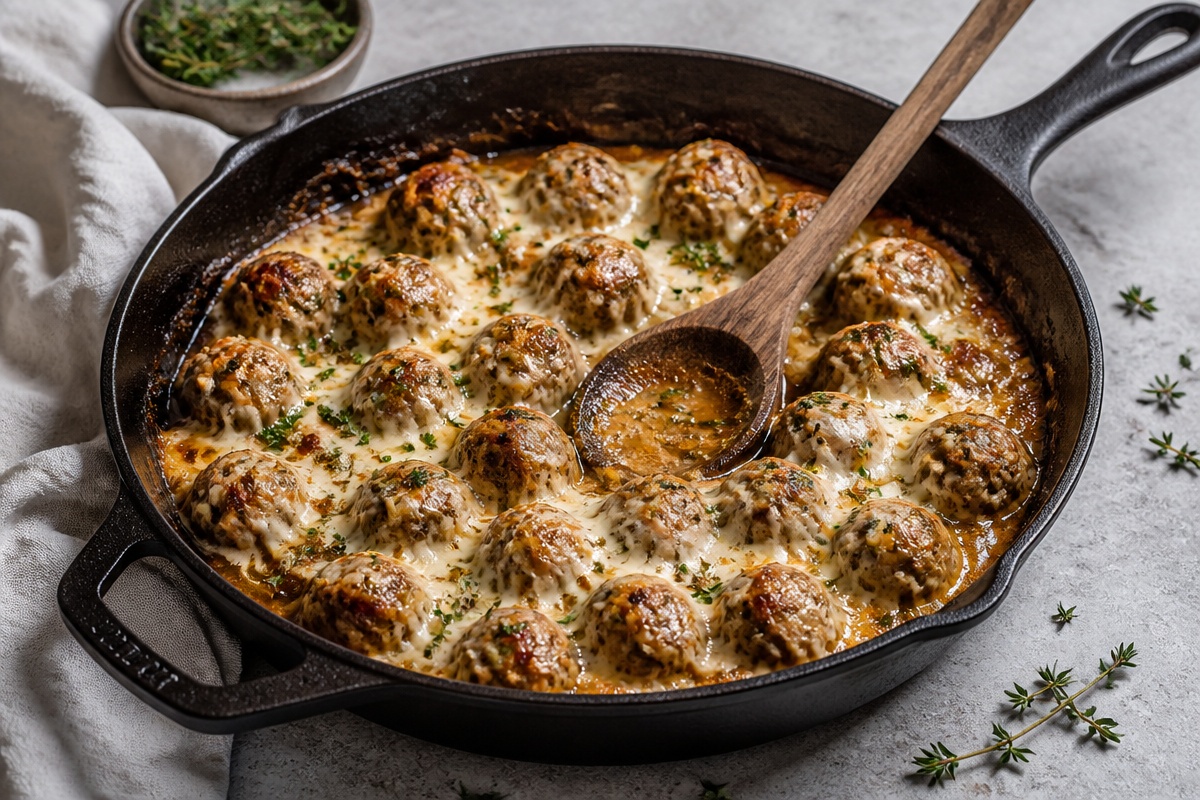 French Onion Chicken Meatballs Low Carb & Gluten Free