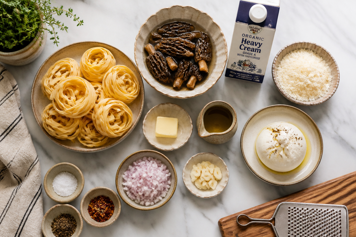 Mushroom Pasta with Burrata Bliss - A Cozy Comfort Dish