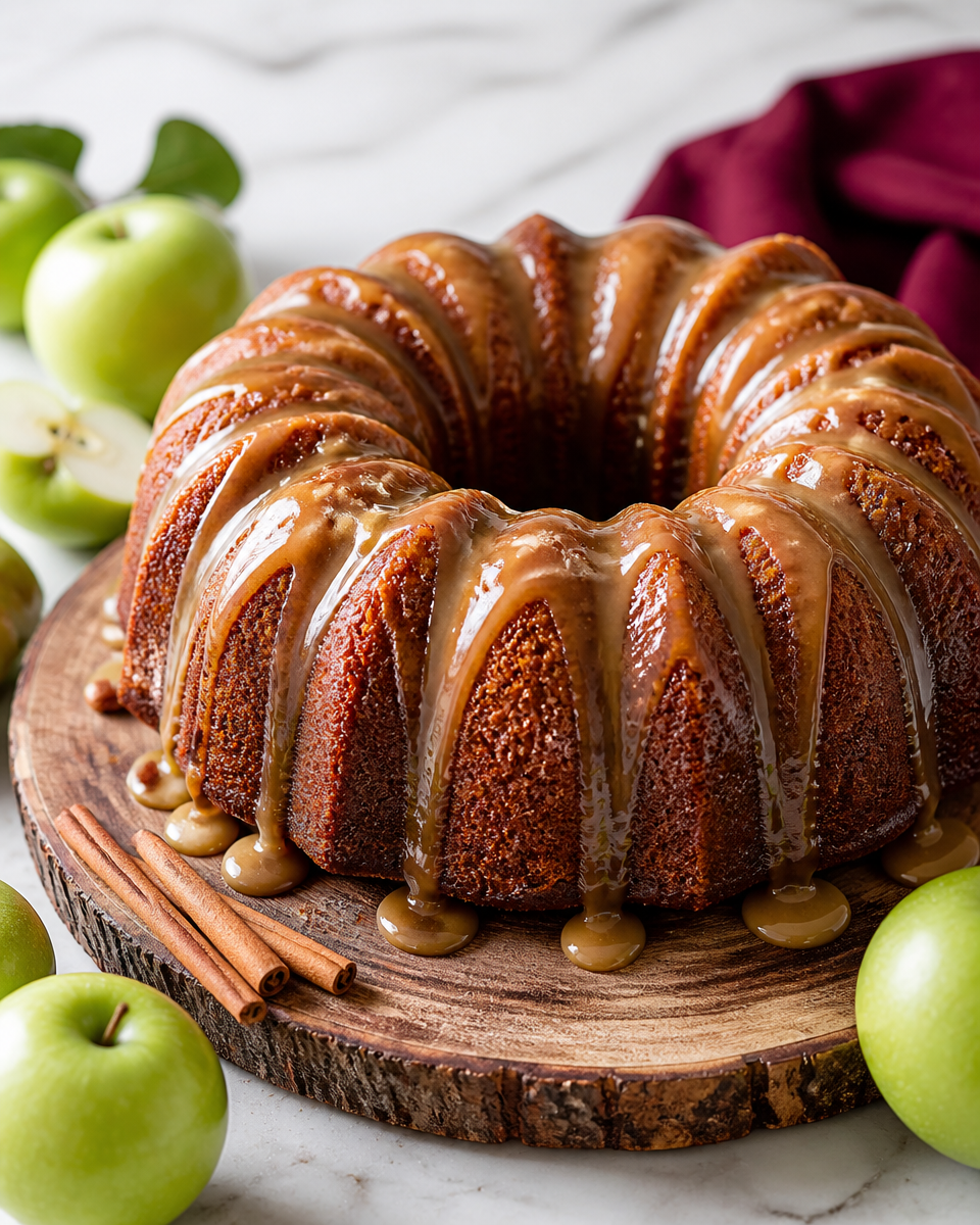 Apple Cinnamon Pound Cake with Glaze