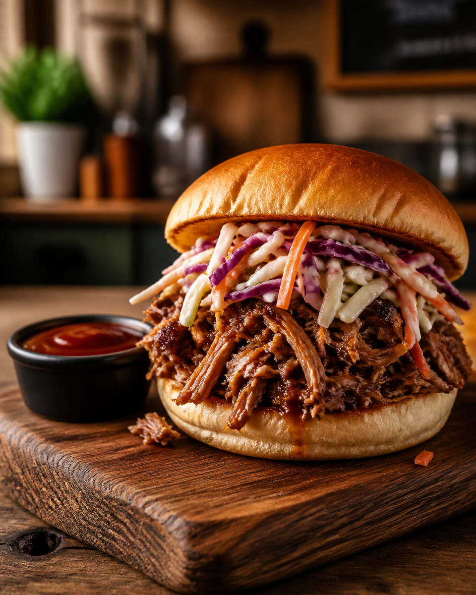 Apple Cider Pulled Pork (Slow Cooker)