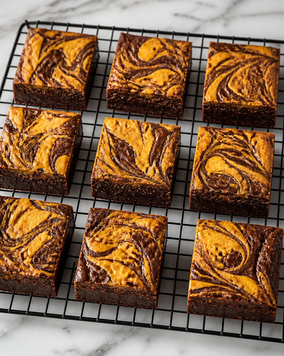 Pumpkin Cream Cheese Swirl Brownies