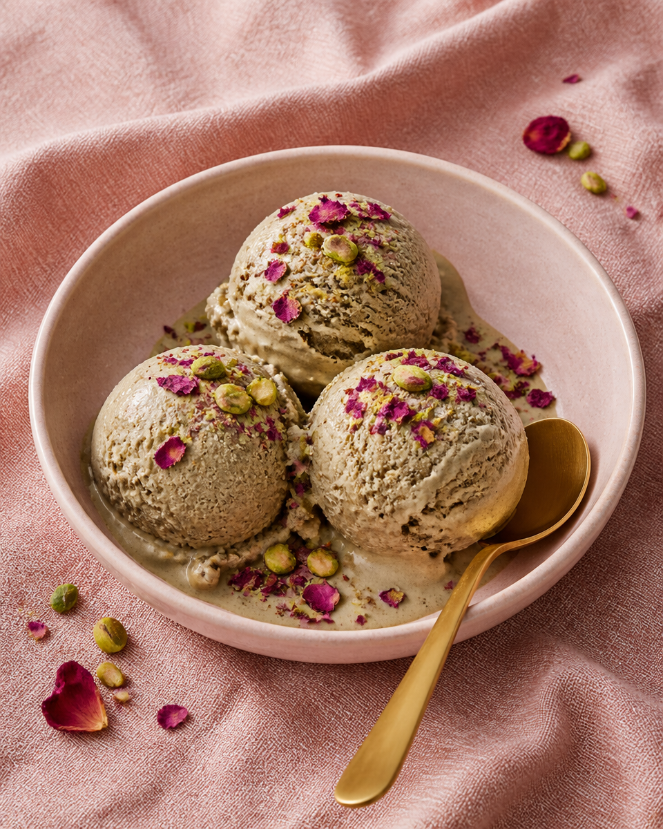 Hojicha Ice Cream (3 Ingredients, No Churn)