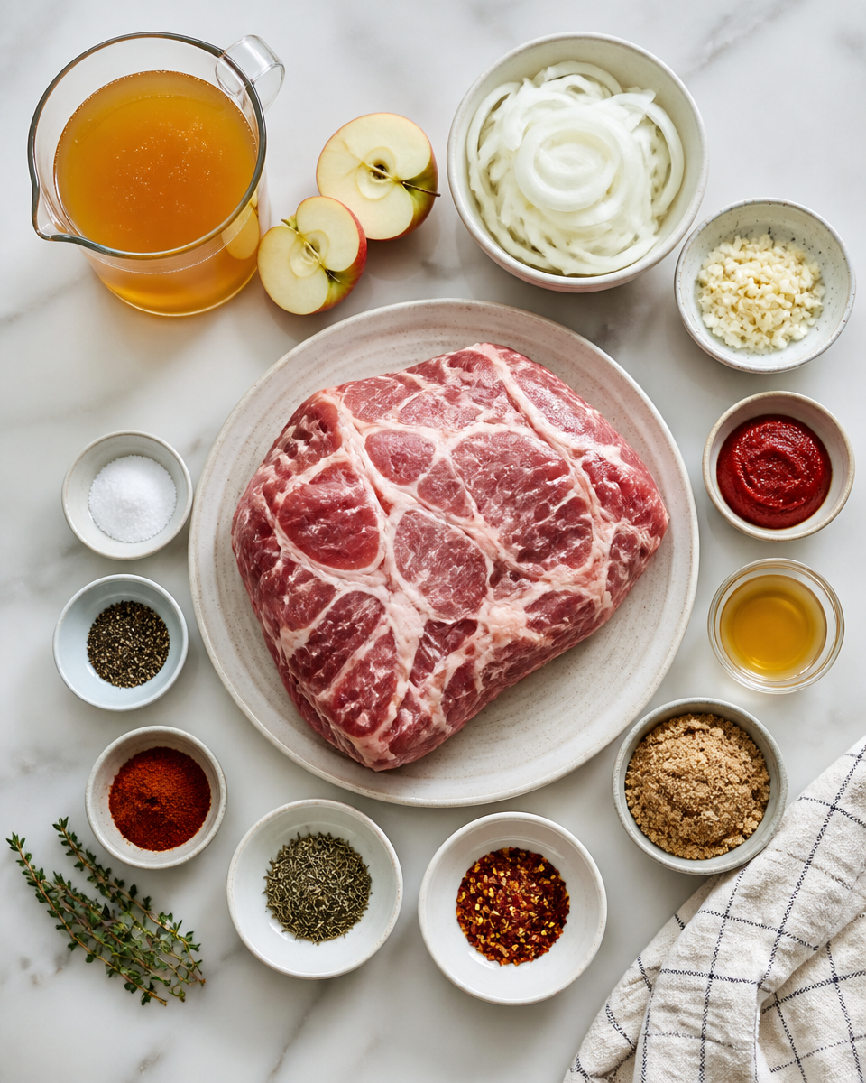 Apple Cider Pulled Pork (Slow Cooker)