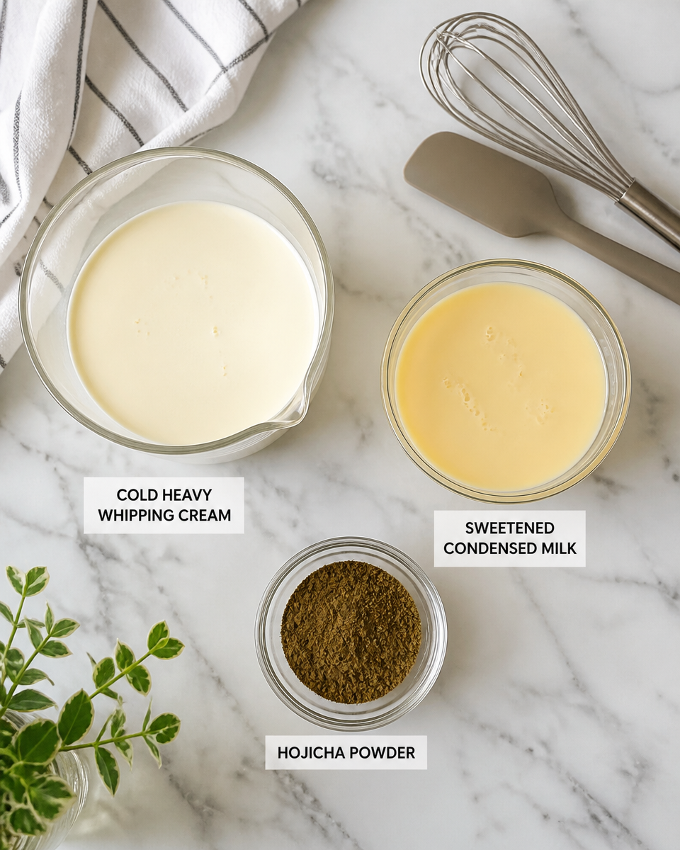 Hojicha Ice Cream (3 Ingredients, No Churn)