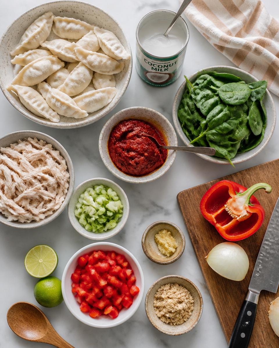 One-Pan Dumpling Curry Bake