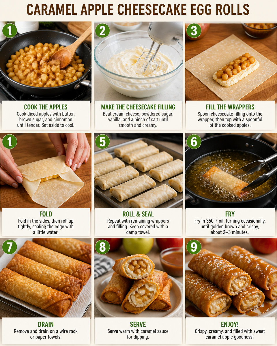 Caramel Apple Cheesecake Egg Rolls