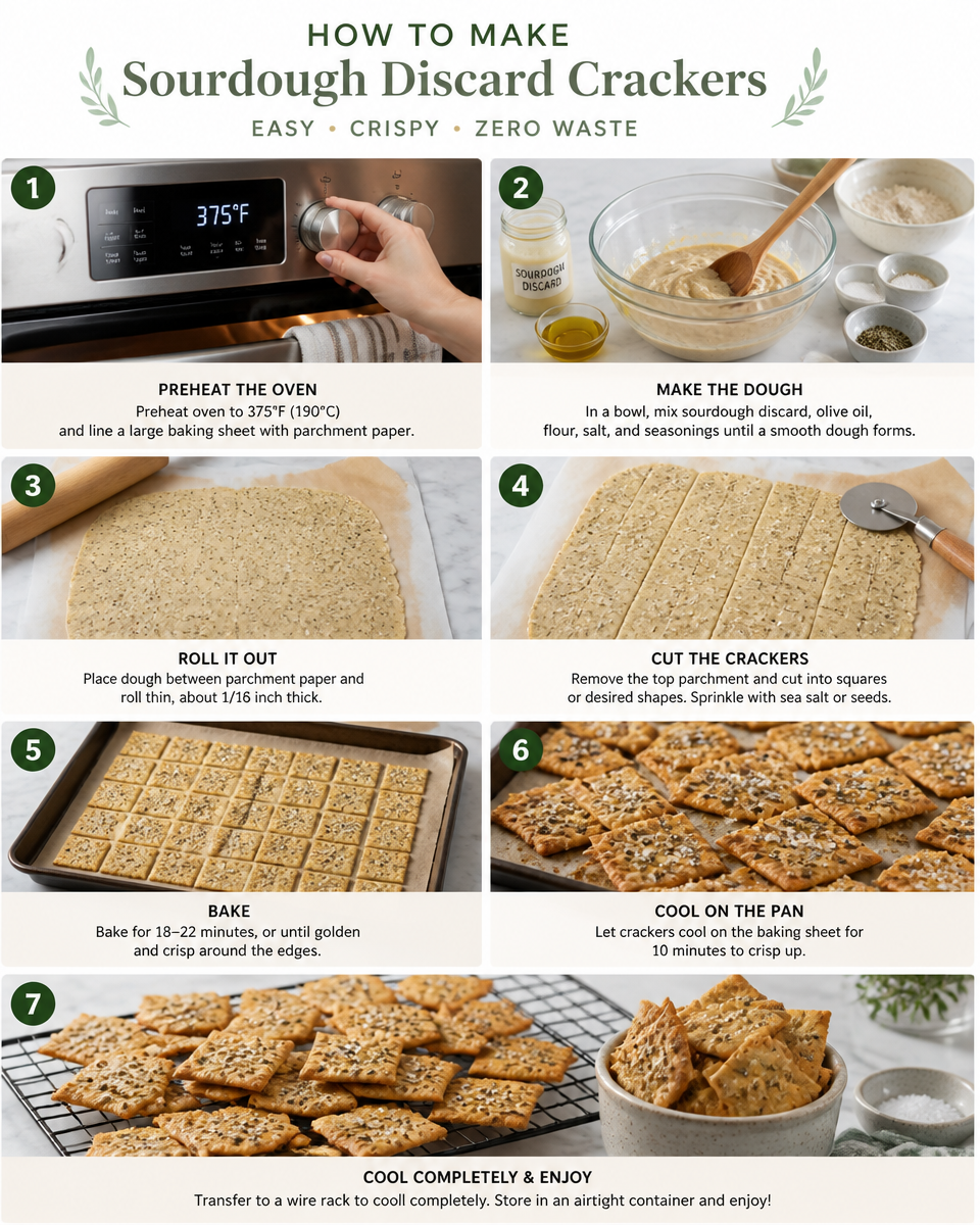 Easy Sourdough Discard Crackers — Crispy Snack