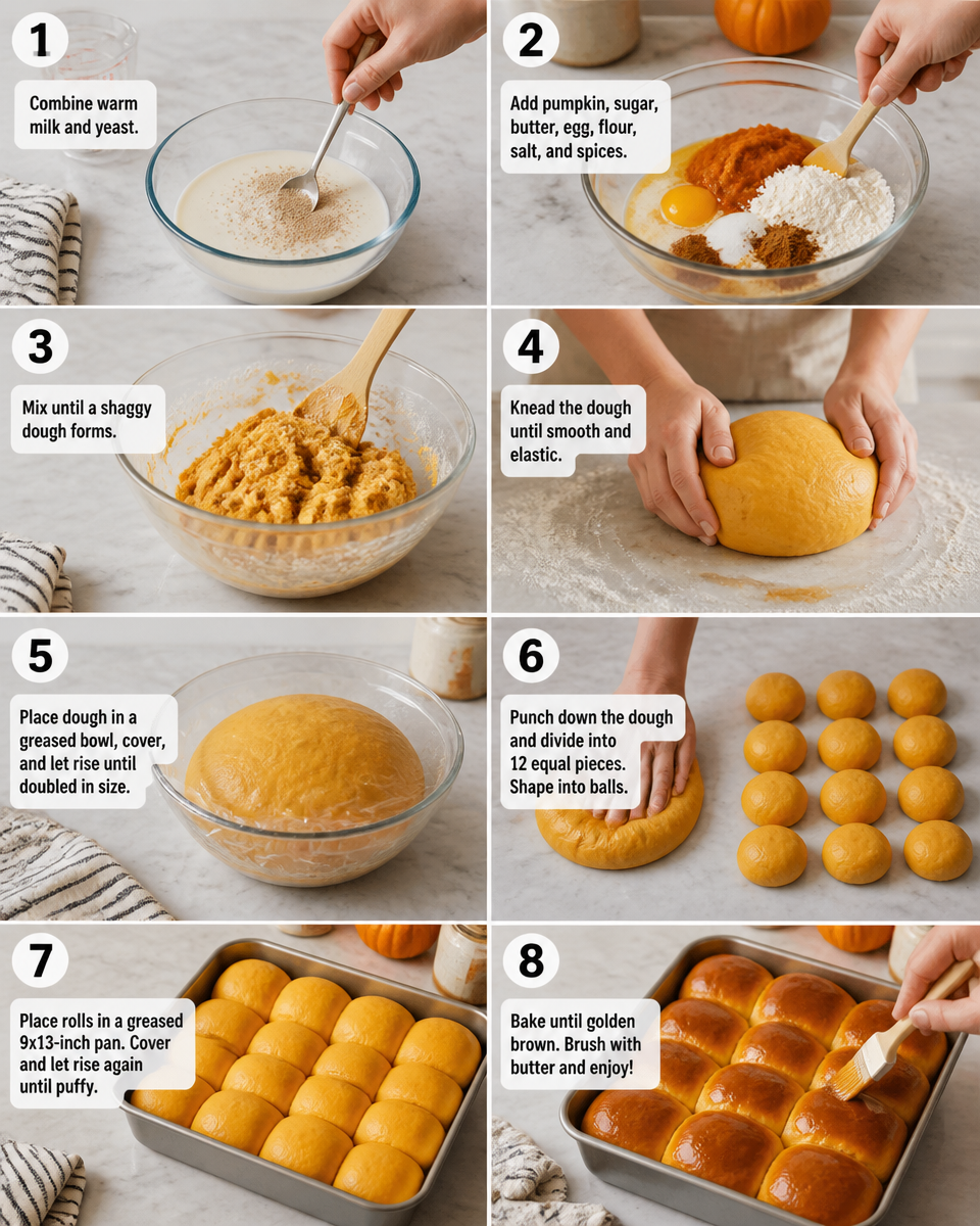 Easy Pumpkin Dinner Rolls — Soft Fall Bread