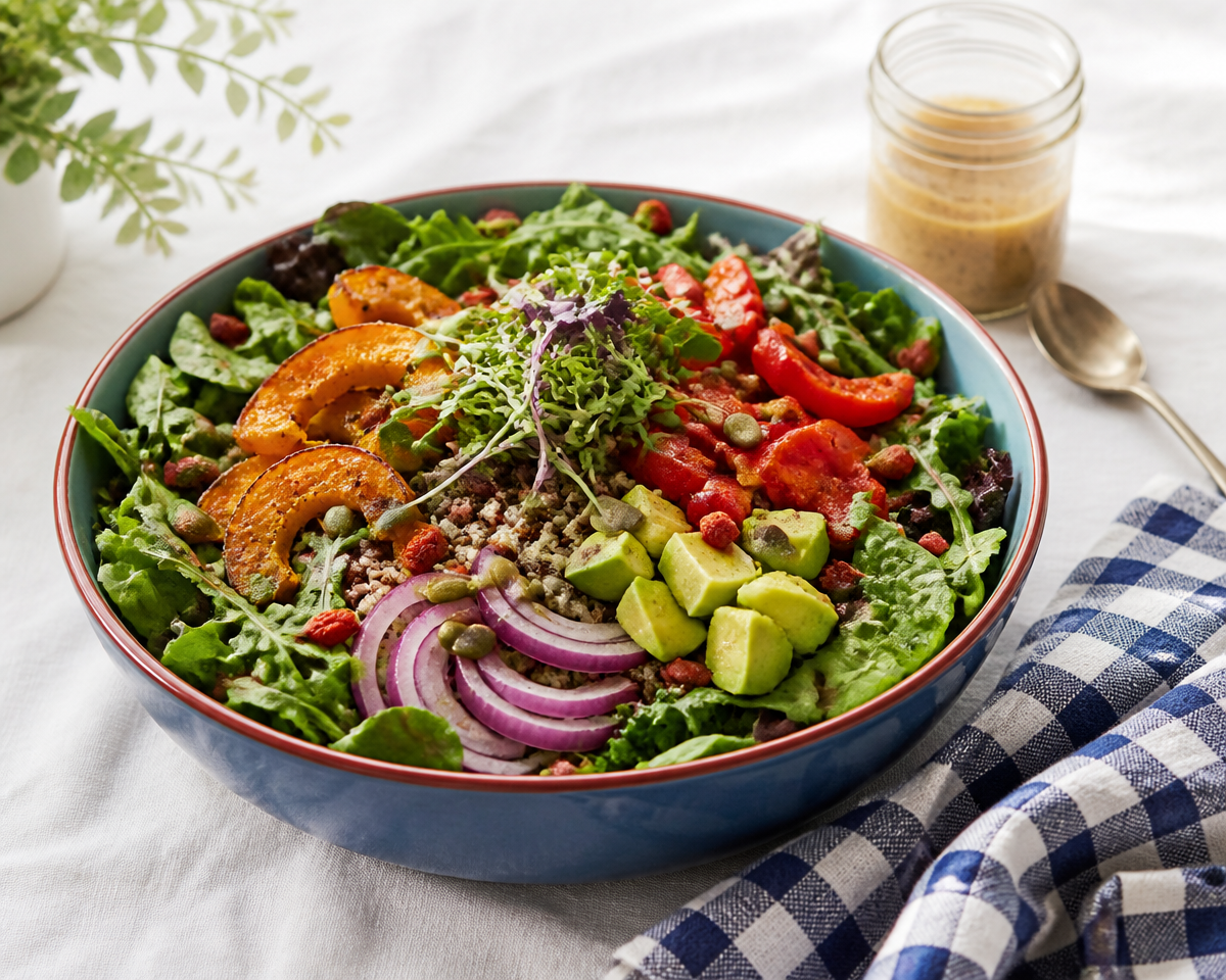 30-Minute Roasted Veggie Power Bowls with Maple Tahini Dressing 30-Minute Roasted Veggie Power Bowls with Maple Tahini Dressing