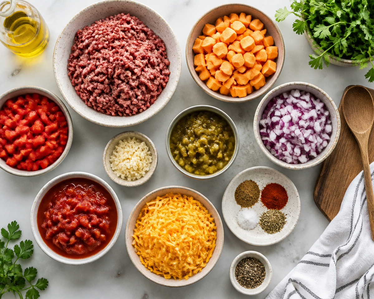 ground beef and sweet potato skillet