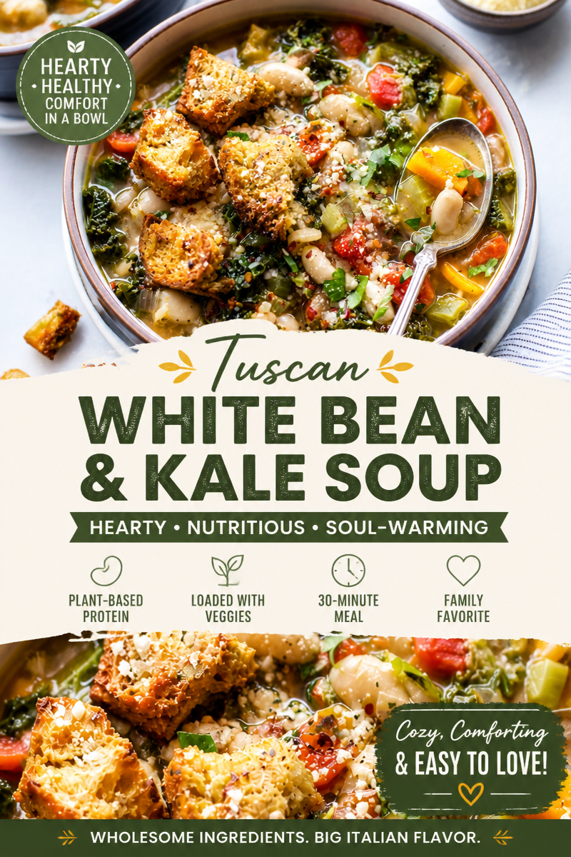 Tuscan Cannellini Bean Soup with Kale (Easy 35-Minute Recipe)