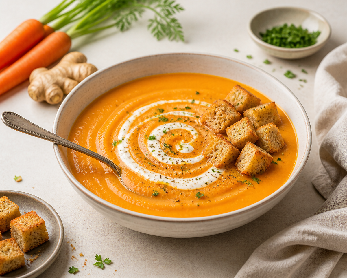 Creamy Carrot Ginger Soup with Coconut Milk (Easy & Freezer-Friendly)