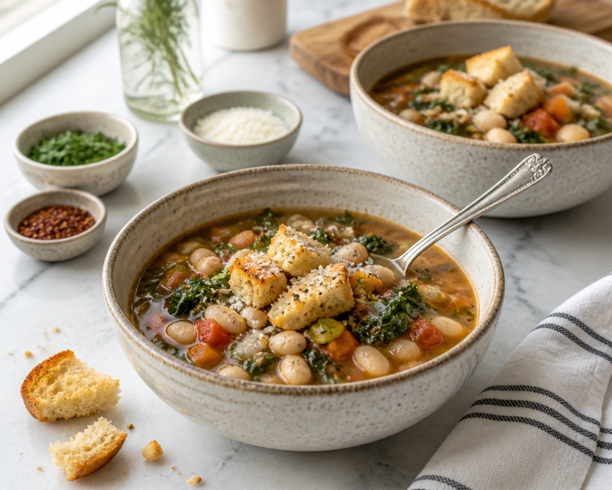 Tuscan cannellini bean soup with kale