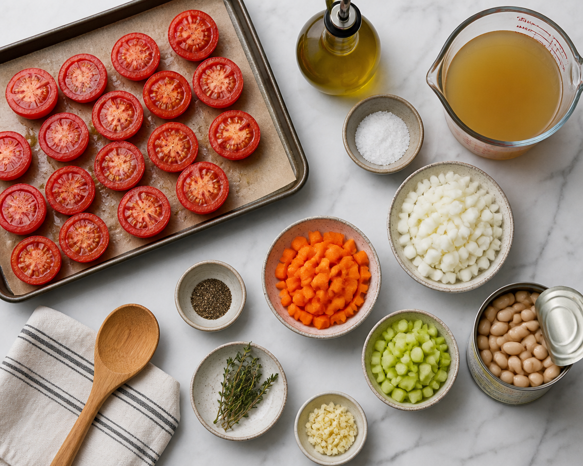 Roasted Tomato & White Bean Soup (Creamy Without Cream)