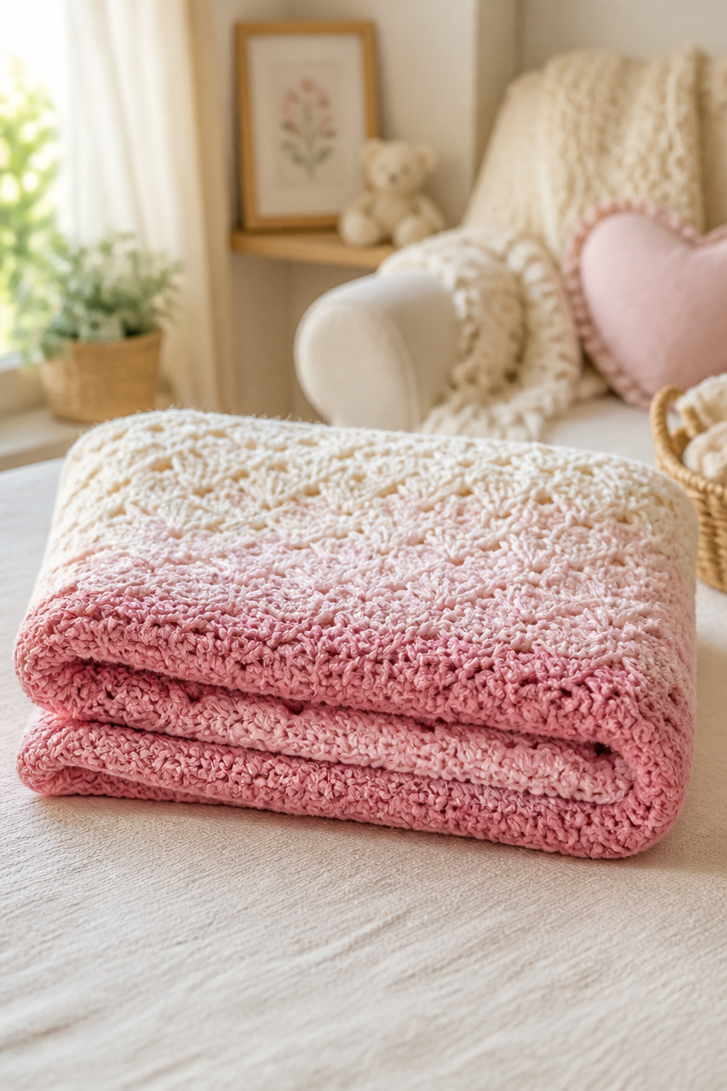 Crochet Baby Receiving Blanket Set