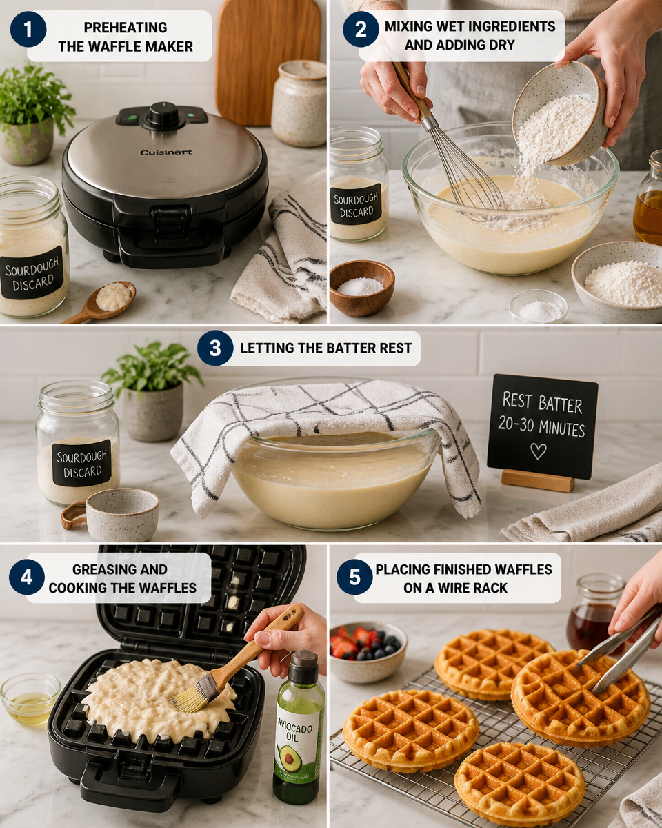 Easy Sourdough Discard Waffles — Crispy Tangy
