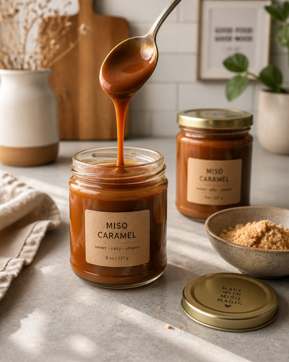 Easy Miso Caramel Sauce — Japanese Dessert Drizzle