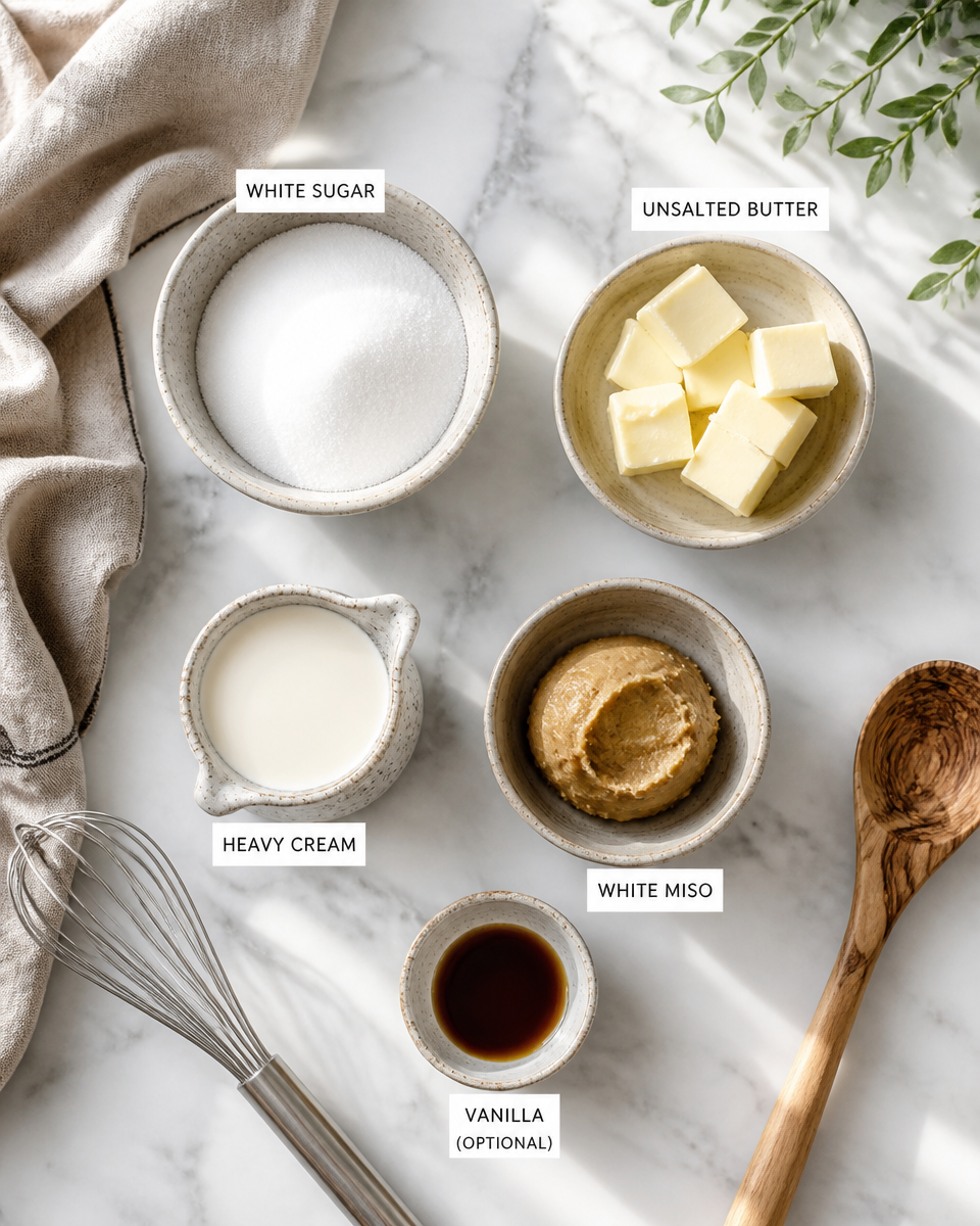 Easy Miso Caramel Sauce — Japanese Dessert Drizzle