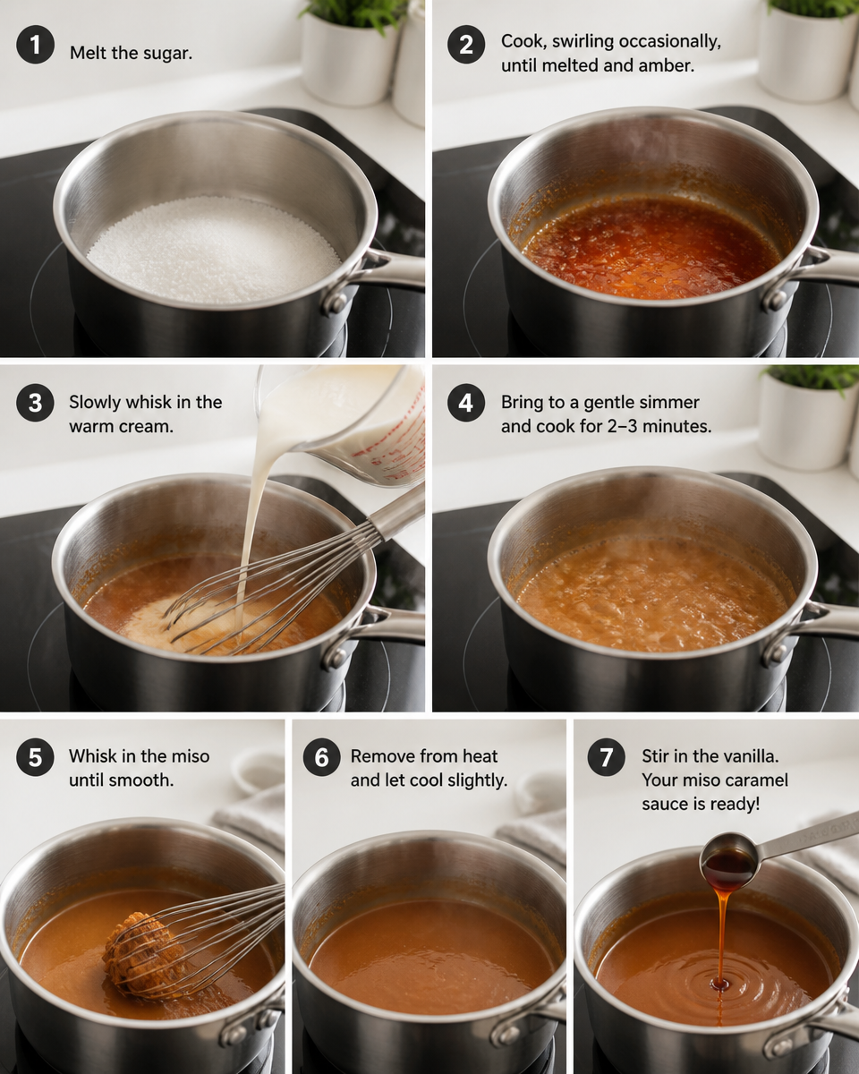 Easy Miso Caramel Sauce — Japanese Dessert Drizzle