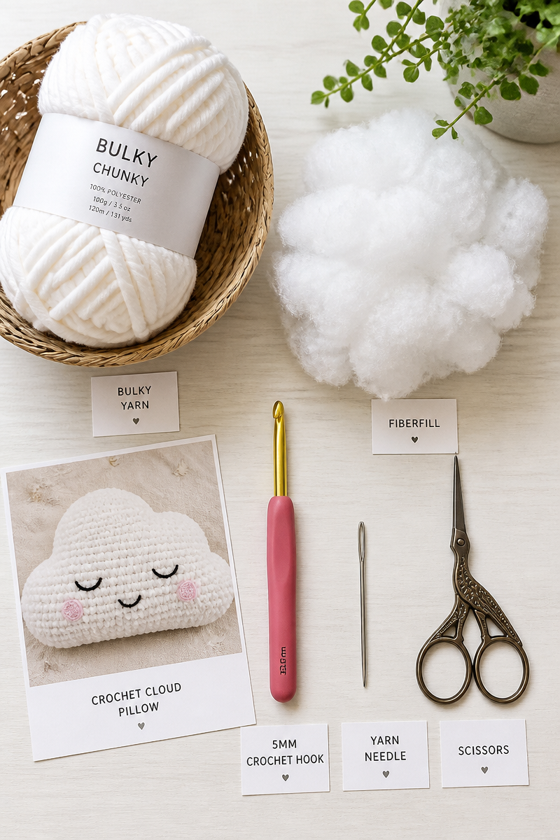crochet cloud pillow