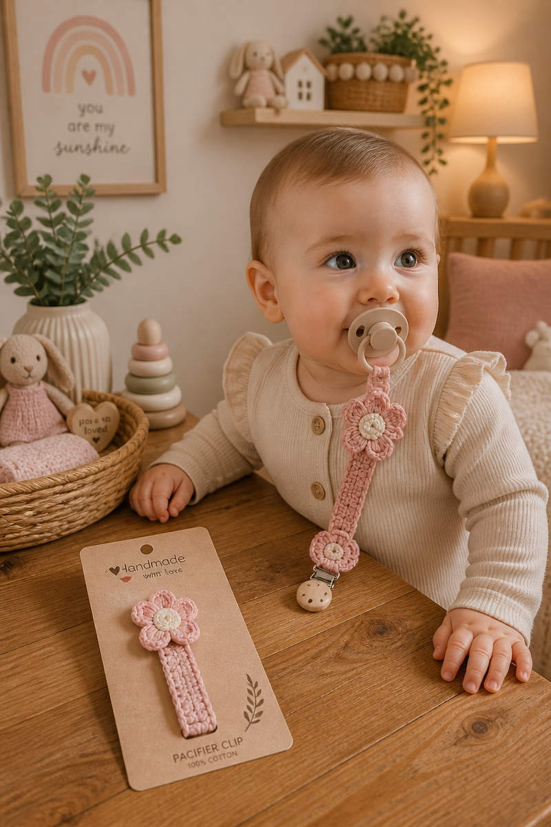Crochet Baby Pacifier Clip Holder