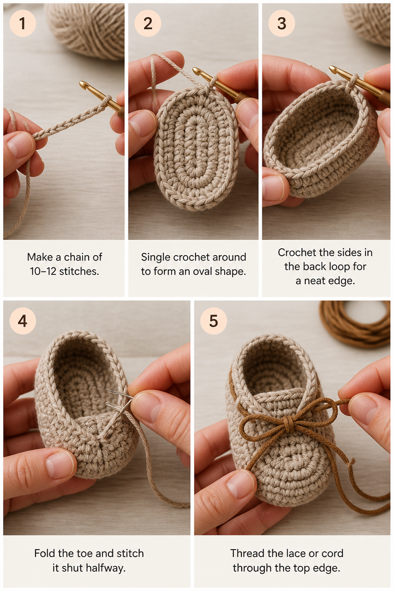 crochet baby moccasin