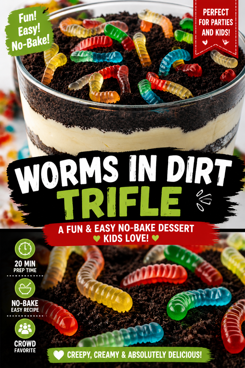 Halloween Dirt Cake with Gummy Worms