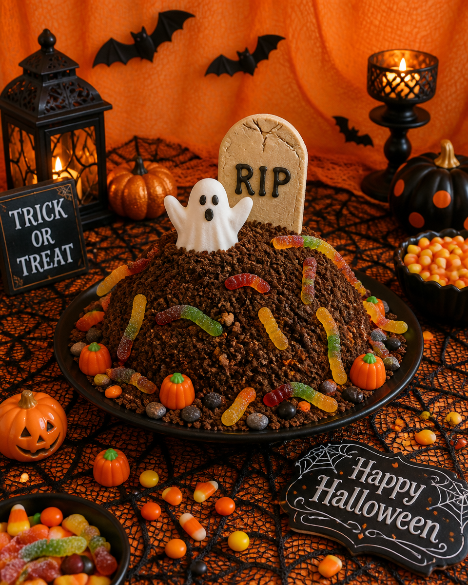Halloween Cemetery Cake with Milano Cookies