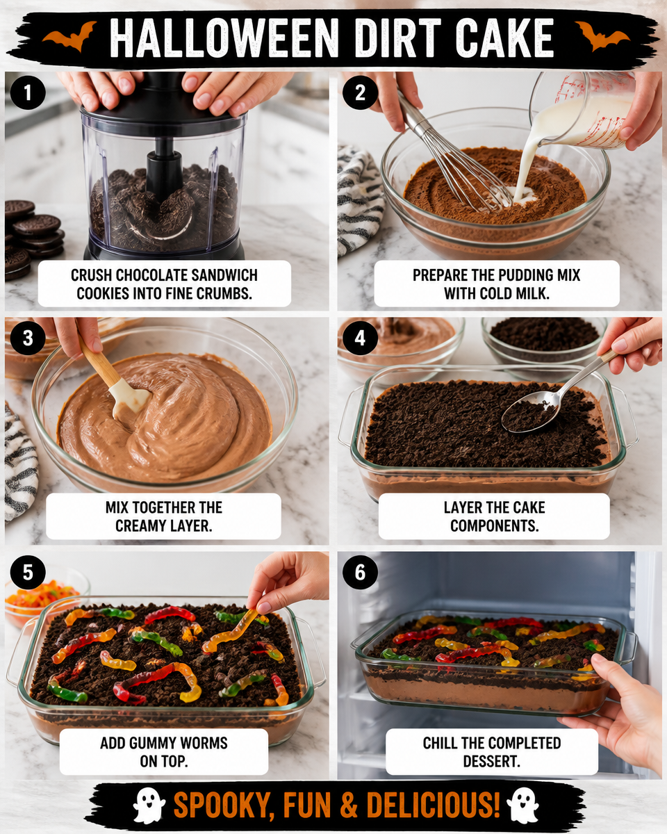 Halloween Dirt Cake with Gummy Worms