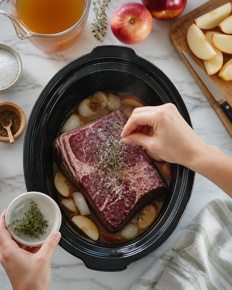 Slow Cooker Apple Cider Pot Roast