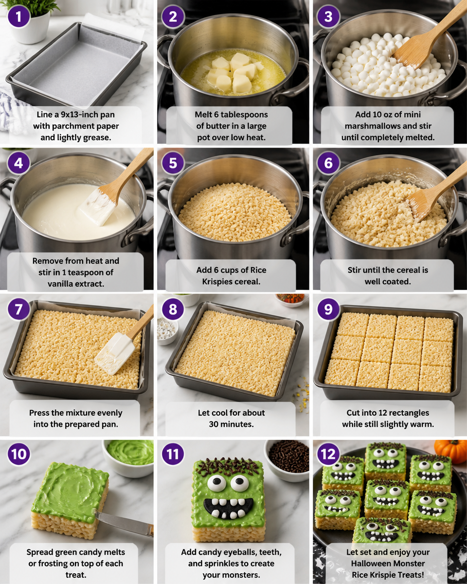 Halloween Monster Rice Krispie Treats