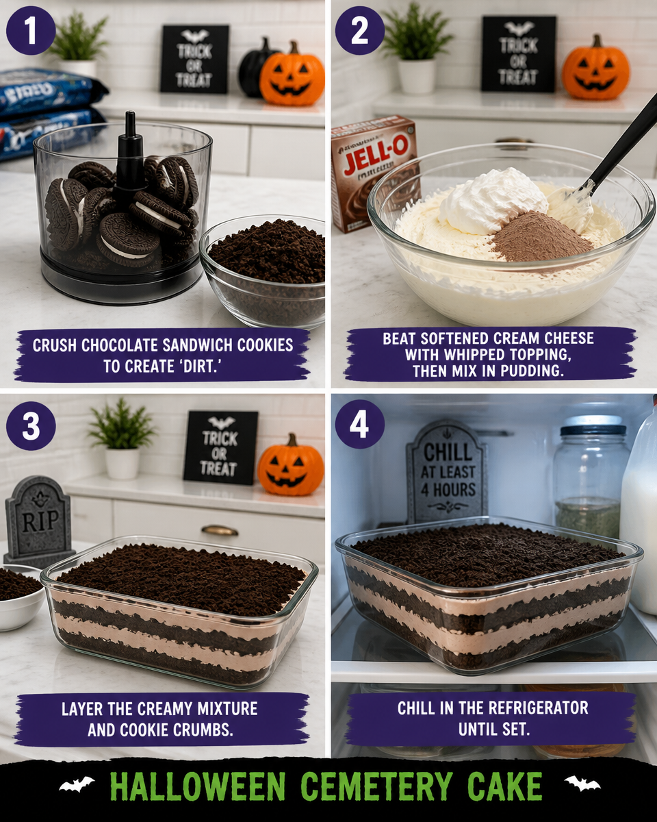 Halloween Cemetery Cake with Milano Cookies