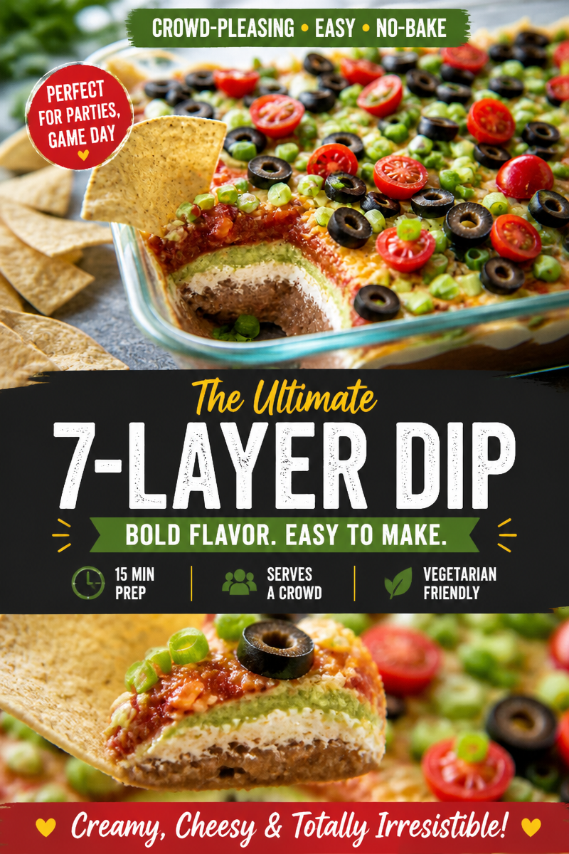 Easy 7 Layer Dip — Classic Party Crowd Pleaser