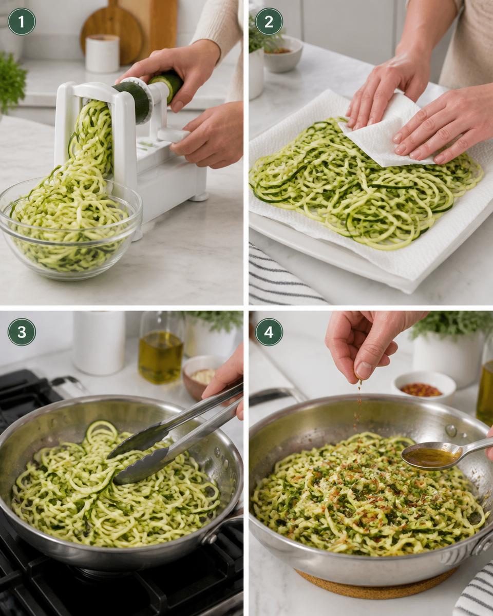 Easy Zucchini Noodles — Low Carb Pasta Alternative
