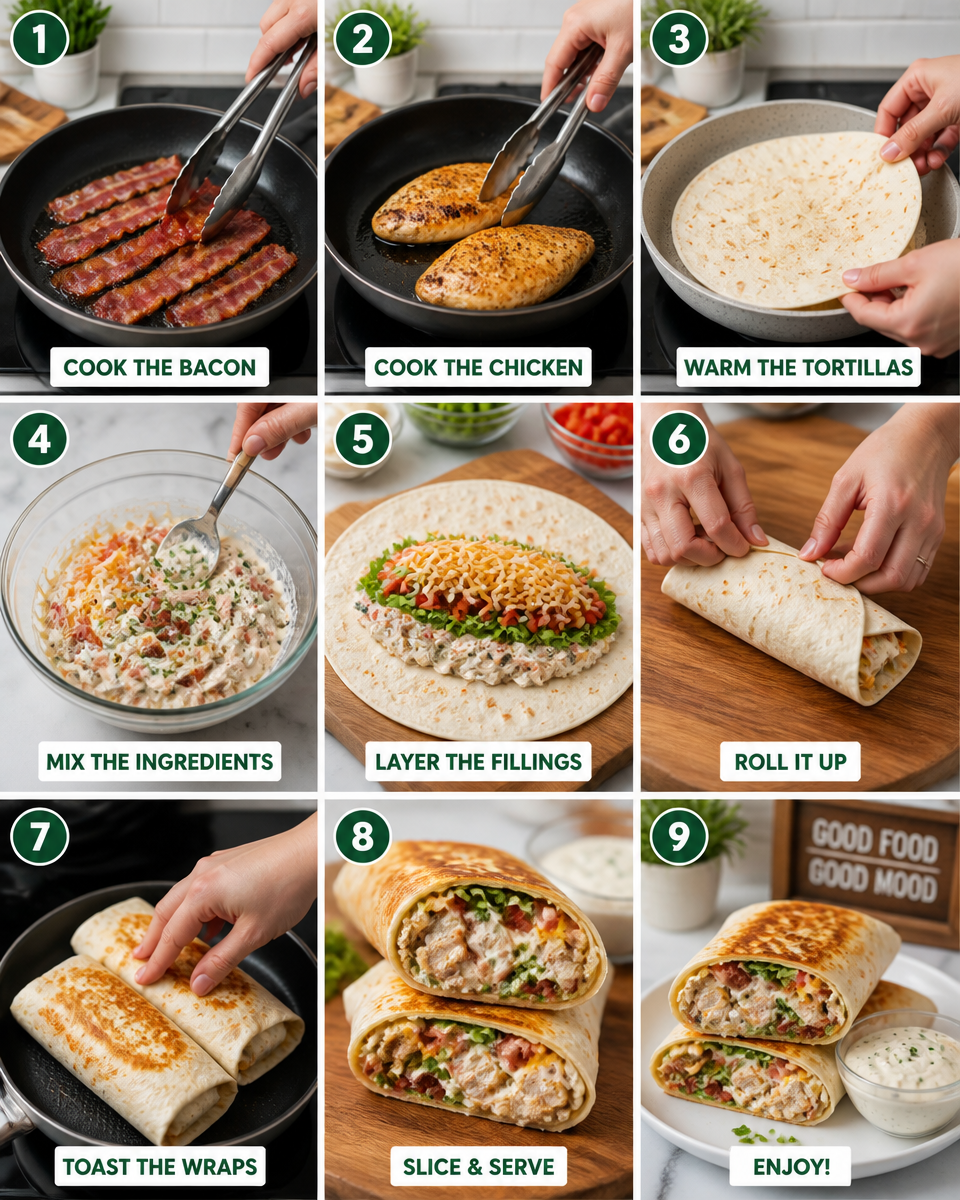 Easy Ranch Chicken Bacon Wrap — Quick Lunch