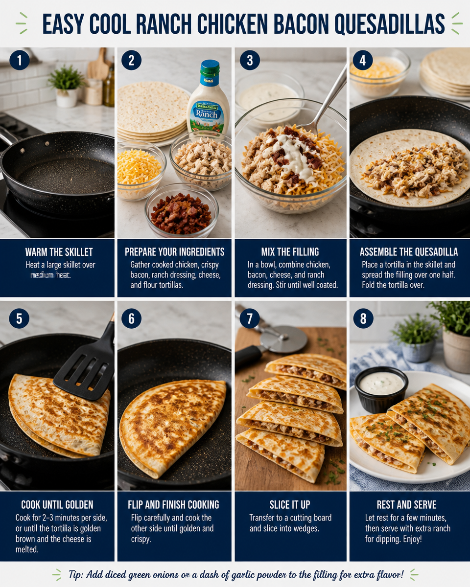 Easy Cool Ranch Chicken Bacon Quesadilla — Crispy Skillet