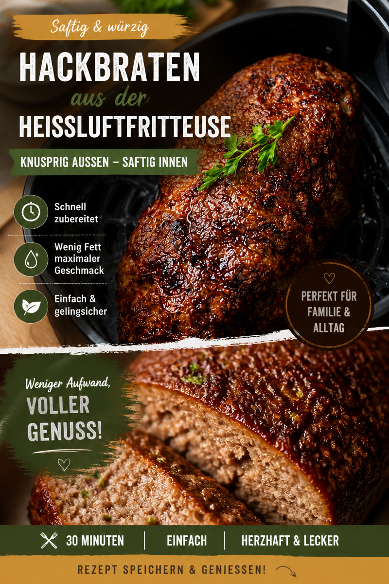 Saftiger Hackbraten im Airfryer - Schnell und einfach genießen!