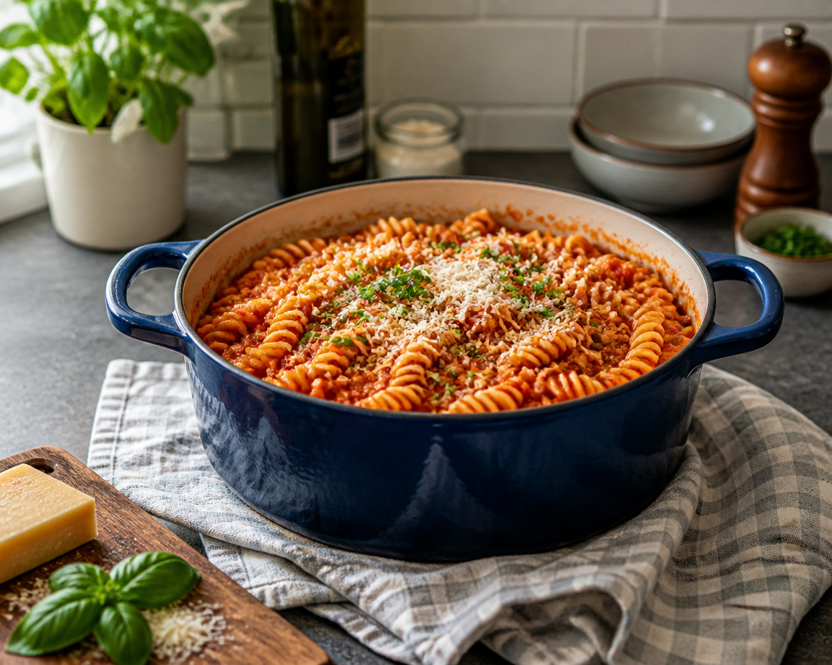 Easy One-Pot Tomato Lentil Pasta for Cozy Evenings