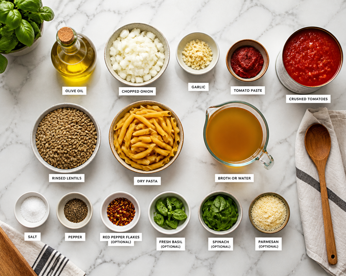 Easy One-Pot Tomato Lentil Pasta for Cozy Evenings