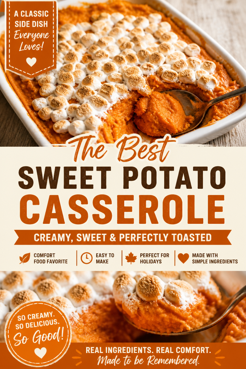 Sweet potato Casserole with Marshmallows from Scratch