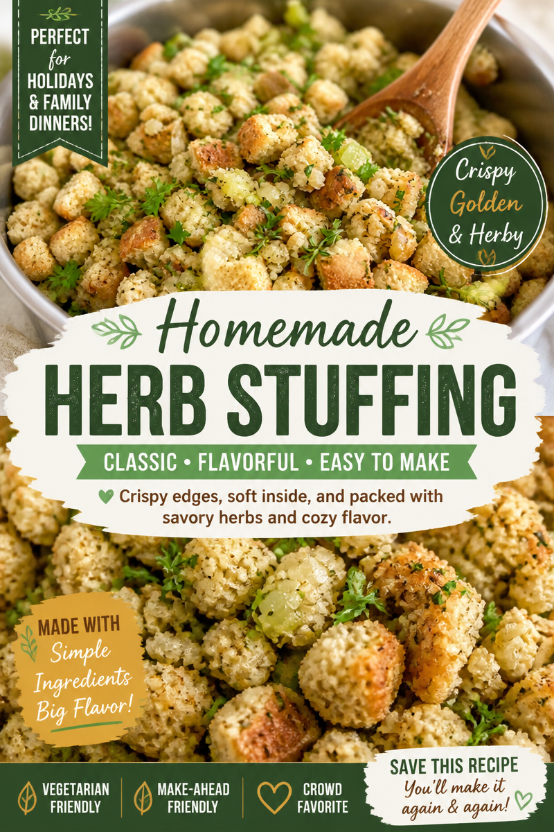 Homemade Stuffing from Scratch with Herbs