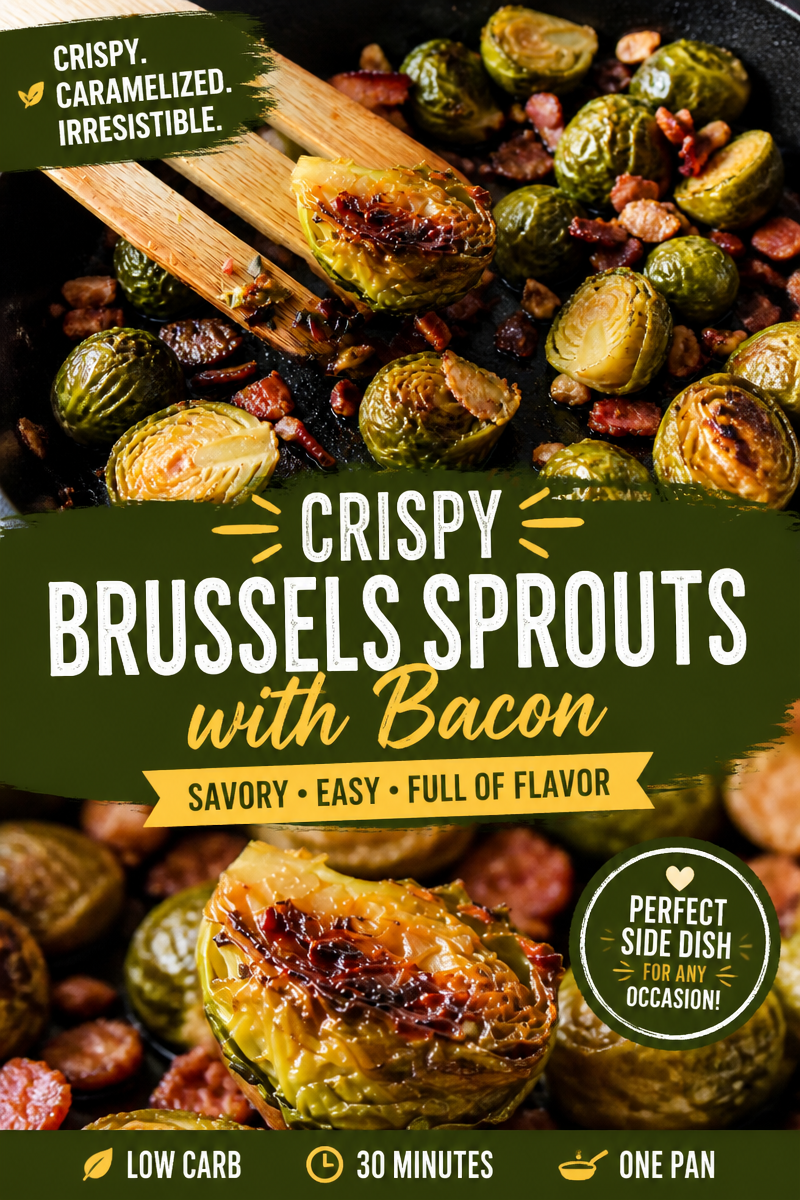 Maple Roasted Brussels Sprouts with Bacon