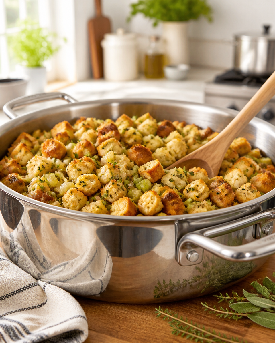 Homemade Stuffing from Scratch with Herbs