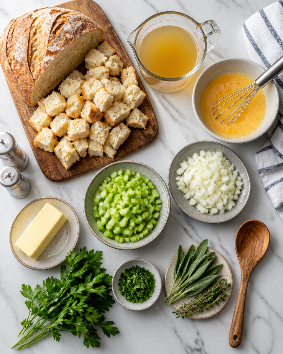 Homemade Stuffing from Scratch with Herbs