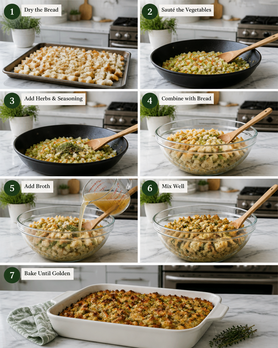 Homemade Stuffing from Scratch with Herbs