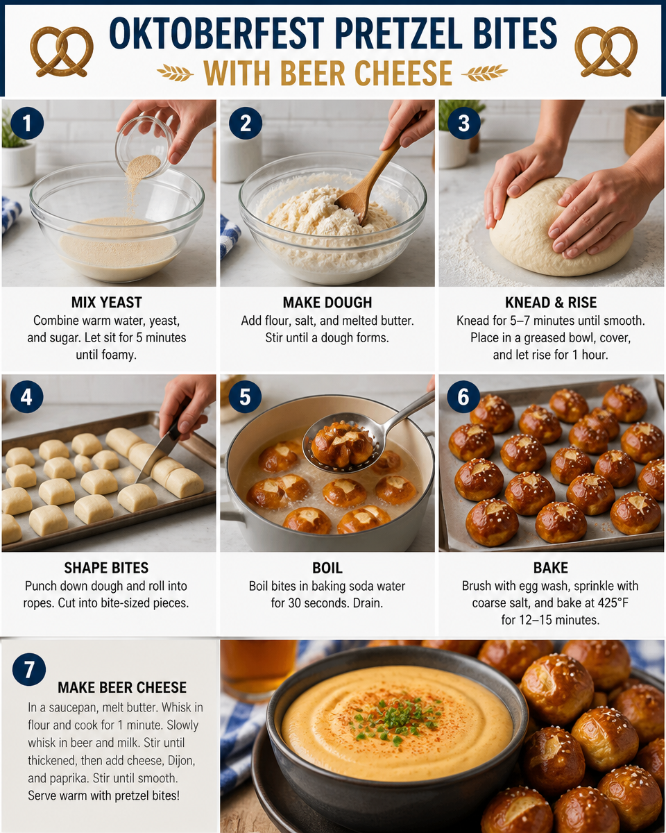 Oktoberfest Soft Pretzel Bites with Beer Cheese