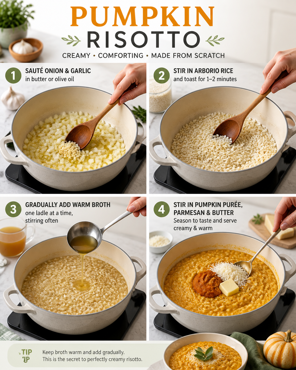 Easy Pumpkin Risotto — Creamy Fall Italian
