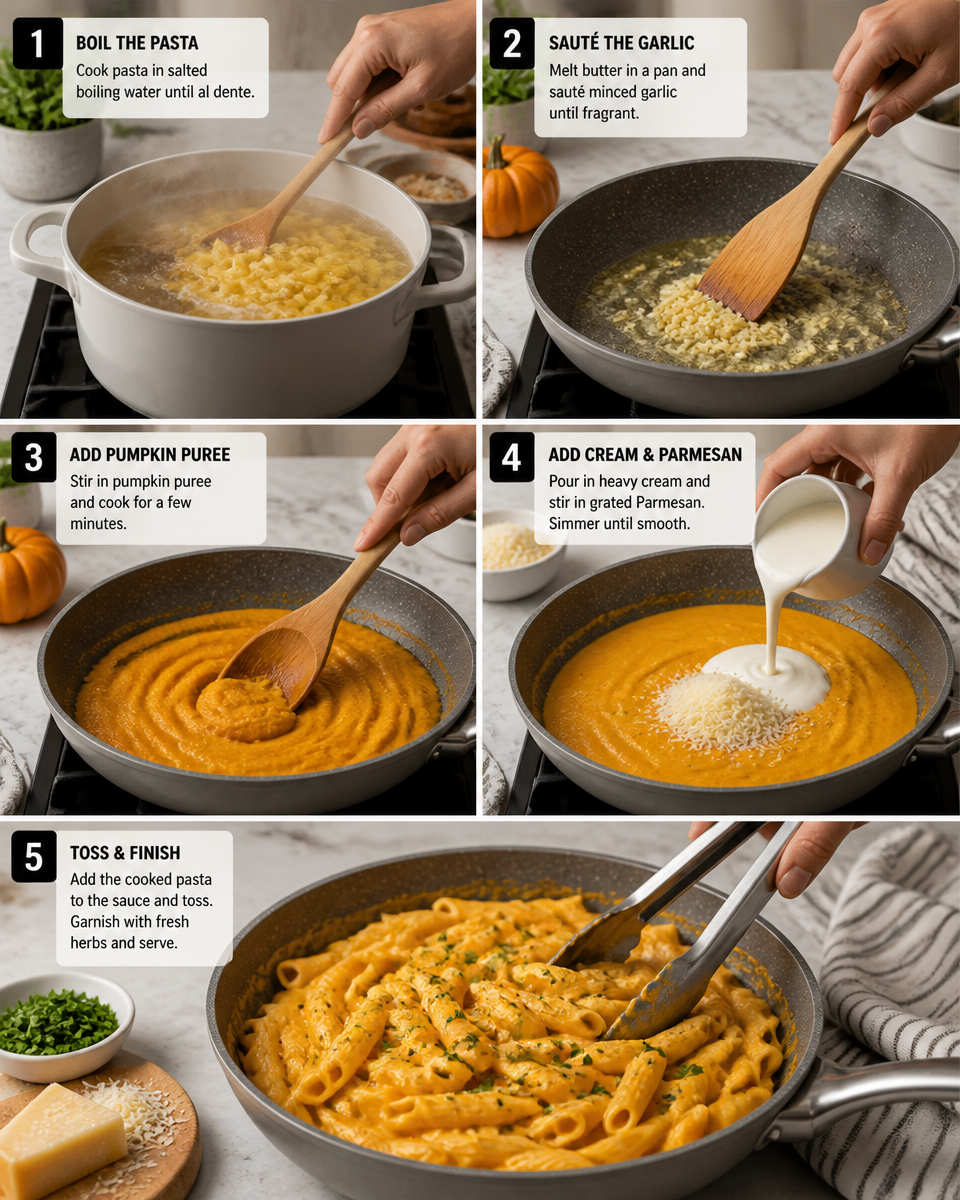 Easy Pumpkin Pasta Sauce — Creamy Fall Dinner