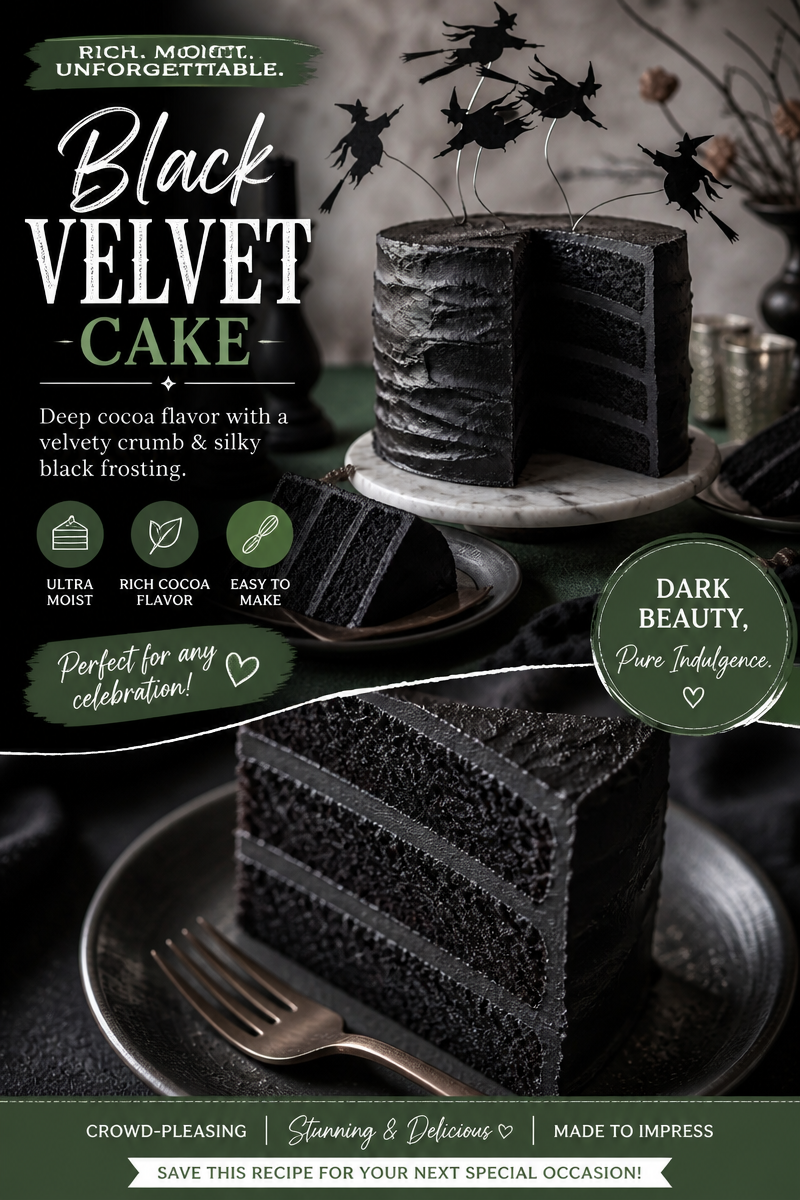 Halloween Black Velvet Cake