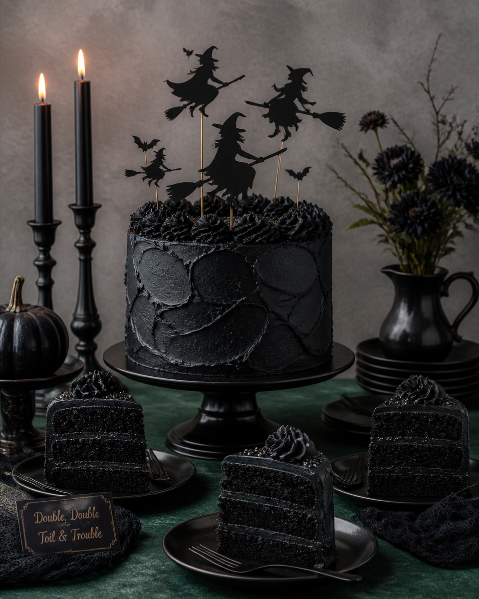 Halloween Black Velvet Cake